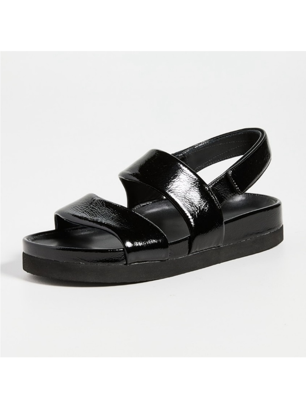 Vince Gemini Patent Slingback Sandals Size 35.5 US Size 5 Black